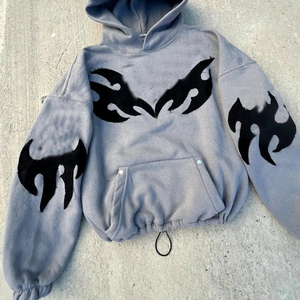Sudadera con capucha de Algodón 100% con logotipo personalizado bordado para hombre, ropa de calle transpirable de secado rápido, sudaderas con capucha de punto OEM - Product Image 4