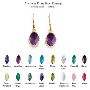 8x10mm Marquise Rainbow Moonstone Bezel <b>Earrings</b> 925 Sterling <b>Silver</b> Gold Vermeil Dangle Gemstone Jewelry for Women <b>Wedding</b> - Product Image 6