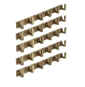 Chegam novas Exclusivo Extra Longo 40 cm Antique Brass 6 Pin Metal Banheiro Pano Ganchos Cabide Porta Wall Robe Ganchos Trilho