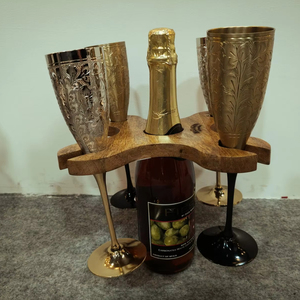 Estante de vino montado en la pared sólido rústico Mesa de madera 1 portabotellas y tamaño personalizado Precio barato - Product Image 1