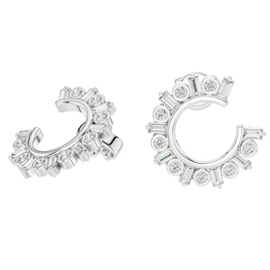 Boucles d'oreilles créoles en diamant CVD cultivé en laboratoire 0,7681 Ct VVS-VS-EF, Or 18KT, 14KT, 10KT et Argent 925, Moissanite, Rose, Jaune, Blanc - Product Image 4