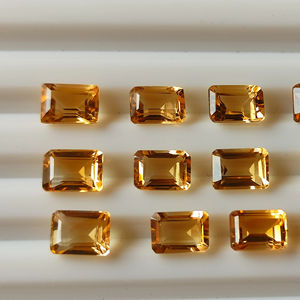 Natural Citrine Yellow Octagon Shaped 3x5mm <b>Loose</b> <b>Gemstone</b> Quartz Cushion Cut AAAAA Quality Faceted Jewelry Making - Product Image 1
