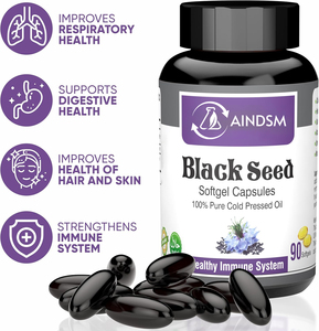 Cápsulas de Aceite de Semilla Negra Prensado en Frío Más Vendidas, Cápsulas de Aceite de Semilla Negra Orgánico Antioxidante, Cápsulas de Gel Suave que Favorecen la Digestión - Product Image 3
