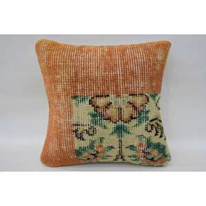 Coussin Kantha en laine multicolore patchwork 12x12 pouces Coussin décoratif tissé avec motif vintage - Product Image 1