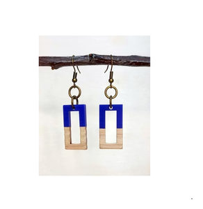 Mode bois et résine boucle d'oreille fête bijoux oreille anneau pétale femmes à la mode boucles d'oreilles saint valentin cadeaux avec vente - Product Image 5