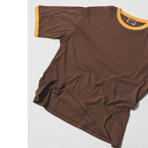 Ringer T-Shirt en gros hommes court à manches longues Ringer T-Shirts-doux confortable décontracté col rond manches longues Ringer Tee hommes - Product Image 6