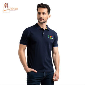 T-shirt à manches courtes pour homme en tissu tricoté polyester/coton de haute qualité, style sportif, boutons sur le devant, impression de logo personnalisé, séchage rapide - Product Image 1