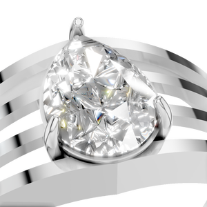 Bague de fiançailles en or massif 14 carats avec moissanite taille poire et sertissage classique à griffes, idéale pour un mariage ou un cadeau d'anniversaire - Product Image 5