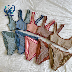 2024 femmes paillettes Tankini <span class=keywords><strong>maillot</strong></span> <span class=keywords><strong>de</strong></span> <span class=keywords><strong>bain</strong></span> deux pièces personnalisé marque <span class=keywords><strong>taille</strong></span> <span class=keywords><strong>haute</strong></span> Bikini ensemble - Product Image 1