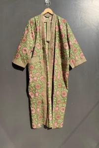 Kimono de algodón hecho a mano, Kimono Floral de algodón, albornoz ligero, de algodón suave Kimono, bata estampada en bloque, ropa de salón - Product Image 5