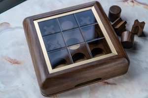 Juego de Tres en Raya de Madera Vintage, Hecho a Mano, Clásico, Diversión Familiar, Desafío Mental, Juego Interactivo de Habilidad y Entretenimiento - Product Image 4