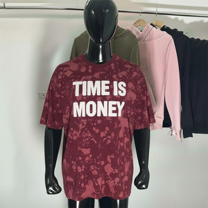 T-shirts pour hommes en coton mélangé de haute qualité, surdimensionnés, lourds, avec impression numérique, broderie, séchage rapide, anti-boulochage, écologiques - Product Image 5