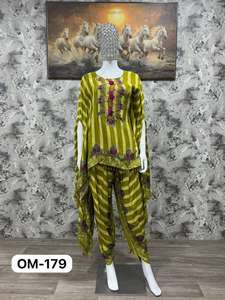 Ensemble de cordon en soie élégant, pur crape naturel pour femmes, salwar kameez - ethnique, séchage rapide, toutes saisons - Product Image 6