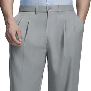 กางเกงขายาวทรงหลวมสไตล์วินเทจแบบจีบสำหรับผู้ชาย ทรงขากว้าง สไตล์ Old Money ใส่สบาย ทรง Baggy ขายส่งจากโรงงานโดยตรง - Product Image 1