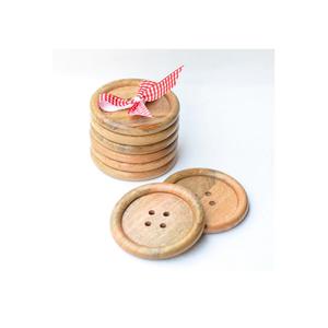 hot sale <b>Wooden</b> Coasters Latest button design natural Wood high quality Coasters Set <b>Table</b> Decor <b>Mats</b> and Pads Tea Coaster - Product Image 1