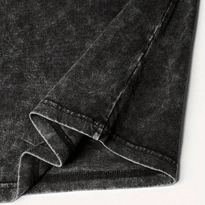 Camiseta de Manga Corta para Hombre, Lavada al Ácido, Talla Grande, Transpirable, Ecológica, de Algodón, Estilo Vintage, Personalización OEM, 100% - Product Image 3