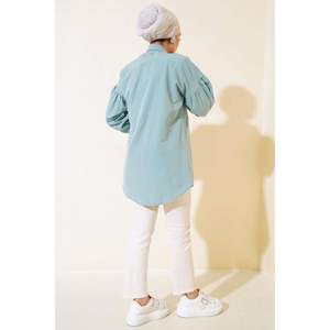 Camisa bordada con cuentas Verde almendra TR Origen Patrón regular Tela no especificada - Product Image 2