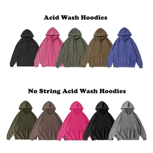 เสื้อสตรีทแวร์ผ้าฟลีซคอตตอนหนานุ่มพิมพ์โลโก้ตามสั่ง ทรงปกติ สไตล์วินเทจ ยูนิเซ็กส์ สำหรับผู้ชาย ใส่ได้ในฤดูหนาว ล้างสีแบบ Stone Acid Wash มีกระเป๋า - Product Image 3