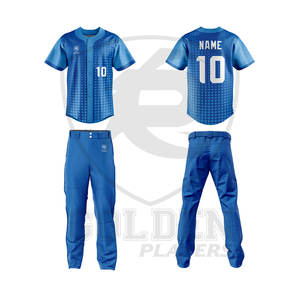 Uniformes de béisbol y softbol azul claro de calidad premium de marca nueva moda unisex conjuntos unisex de poliéster Premium - Product Image 1