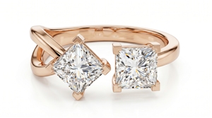 Anillo de Compromiso Clásico con Diamante Corte Princesa para Mujer, Diamantes Cultivados en Laboratorio - Product Image 3