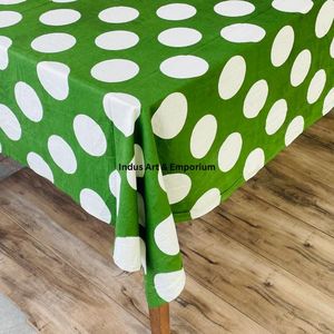 Indian Handmade Eco-Friendly Floral Cotton <b>Table</b> <b>Cover</b> with Customizable Options for Weddings - Product Image 5