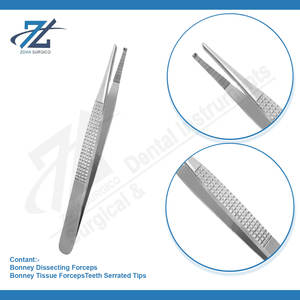 Fórceps de disección dental, fórceps de tejido dental de 7 pulgadas, fórceps quirúrgicos médicos de acero inoxidable dentados de 178mm, Pakistán - Product Image 3