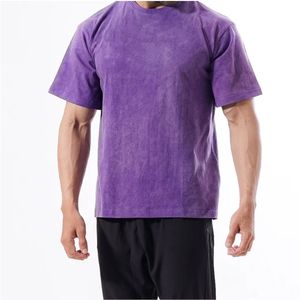 เสื้อยืดสำหรับผู้ชายขายดีเสื้อยืดฮิปฮอปแนวสตรีทเสื้อยืดโอเวอร์ไซส์ซักได้โลโก้ออกแบบได้ตามต้องการ - Product Image 5