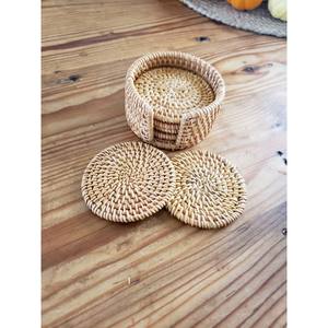 Venta al por mayor posavasos de mimbre tejido natural y manteles resistentes al calor esteras de hierba de mar y almohadillas estrella artesanía India diseño - Product Image 2