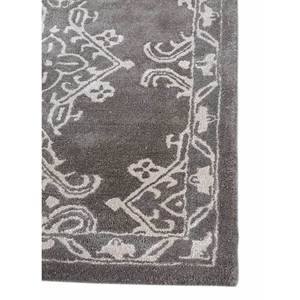 Tapis Imara de style classique en laine et viscose tufté à la main, gris et noir, géométrique, pour la maison, le salon, le couloir, épaisseur 10 mm - Tra-14767 - Product Image 4