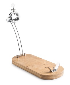 Porta prosciutto pieghevole e girevole in bambù e acciaio inossidabile Maestro (Ibili 684220) - Product Image 1