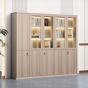 Industrial Modular Filing Cabinet Glass Sliding Doors Melamine <b>Office</b> Furniture Commercial Use Home School Hospital - Product Image 2
