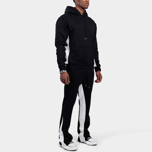 Nouveau Style chaud printemps automne couleur hommes vêtements de sport survêtements survêtements personnalisés 100% coton Jogging évasé survêtements personnalisés - Product Image 3