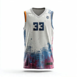 Camisetas de Baloncesto sin Mangas OEM, 100% Poliéster, Camisetas de Baloncesto Estampadas Unisex con Cuello en V, Camisetas de Baloncesto sin Mangas para Hombre - Product Image 5
