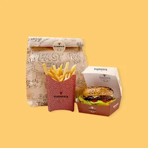 Scatola di hamburger con finestra Sandwich con goccia di uova di Boite stampabile personalizzato Empaque Para Hamburguesas