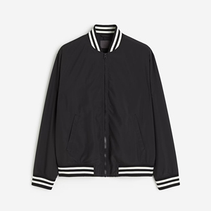 Custom Men's Stand Collar Bomber Jacket High Quality Sporty Fashion Trendy Basic Colorblock Winter Outwear XL Size Bomber Jacket - Product Image 1