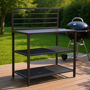 Amicasa Anthracite KONNECT Mobile Pavilion KIT GL8455 Base de Cocina Exterior con Estantes (100cm) - Product Image 3