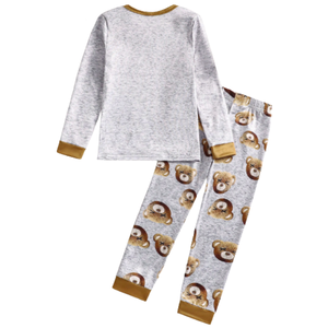 Ensemble de vêtements de nuit d'automne pour enfants haut et pantalon à manches longues en mélange de bambou Spandex Design imprimé personnalisé - Product Image 2