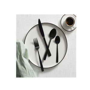 Couverts à miroir en métal Offre Spéciale Classic Morden Design Custom Dinner Party Metal Brush Satin Black Couverts Set - Product Image 6