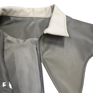 Gran oferta chaqueta de cuero recién llegado Pu de talla grande abrigo de motocicleta chaquetas de cuero teñido para hombre tela y con bolsillo lona lisa - Product Image 4