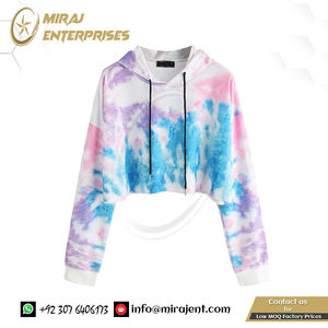 Tie Dyeing Crop Hooded Sweatshirt <b>Top</b> Autumn Cropped Hoodie Polerones Mujer Hoodie Women Colorful <b>Long</b> <b>Sleeve</b> Sweatshirt Ladies - Product Image 2