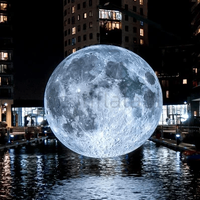 Ballon de lune gonflable géant de 6m Led modèle de boule de lune gonflable de fête à thème d'espace d'événement