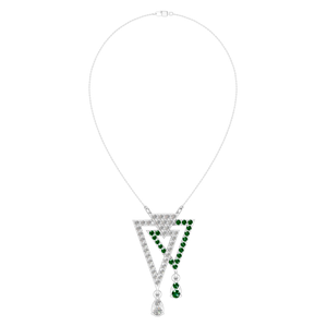 Pendentifs fins à la mode breloques femmes élégantes 950 platine collier saphir synthétique et Moissanite diamant pendentif à la mode - Product Image 1