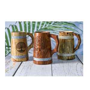 Mug en bambou poli écologique et durable avec texture de grain naturel pour des cadeaux écologiques à prix de gros - Product Image 1