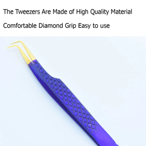 Pince à épiler pour cils la plus vendue en or rose avec diamants, personnalisable avec votre marque, durable, mate, avec pointe en or rose - Product Image 3