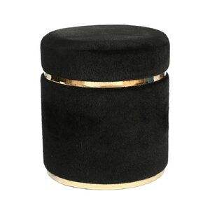 Pouf carré moderne en velours bleu, repose-pieds en métal et fer, pour la maison - Product Image 4