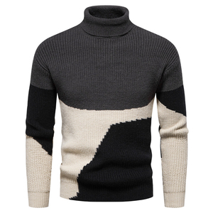 Men Ribbed Turtleneck <b>Sweater</b> Modern Style Winter Knitwear Factory Price - Product Image 3