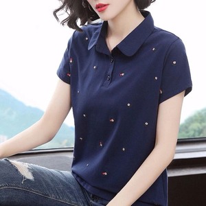 เสื้อยืดคอกลมผ้าคอตตอนสำหรับผู้หญิงสวมใส่สบายระบายอากาศได้ดีสวมใส่สบายฤดูร้อน - Product Image 6