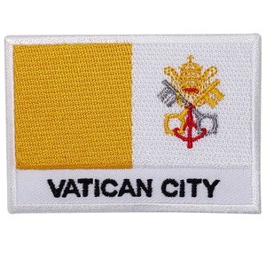 Parche Bordado de la Bandera de la Ciudad del Vaticano, Termoadhesivo o para Coser - Product Image 2