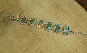 Oyster Copper <b>Turquoise</b> 925 Sterling Silver Real Gemstone Adjustable Bracelet Handmade Statement Jewelry Wholesale - Product Image 4