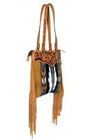 Sac à main bandoulière en cuir véritable fait main, style western vintage bohème, fermeture éclair, pour femme, fabriqué en Inde